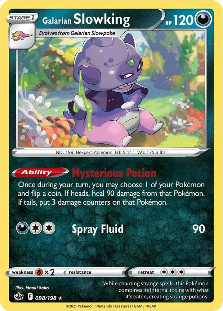 Galarian Slowking 098/198 Chilling Reign Pokémon card