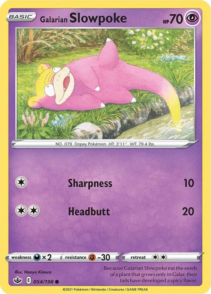 Galarian Slowpoke 054/198 Chilling Reign Pokémon card