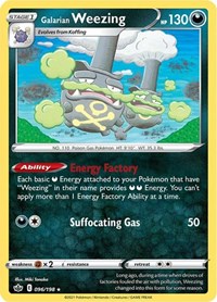Galarian Weezing 096/198 Rare – Chilling Reign Pokémon card