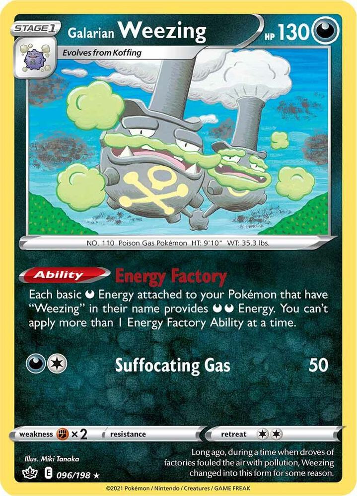 Galarian Weezing 096/198 Chilling Reign Pokémon card