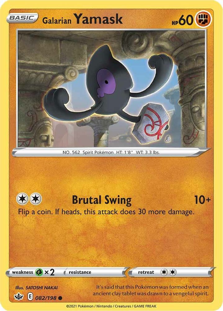 Galarian Yamask 082/198 Chilling Reign Pokémon card