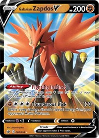 Galarian Zapdos V 080/198 Ultra Rare – Chilling Reign Pokémon card