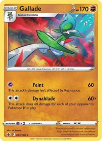 Gallade 081/198 Rare – Chilling Reign Pokémon card