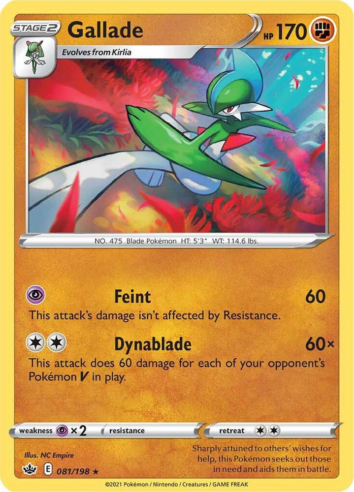 Gallade 081/198 Chilling Reign Pokémon card