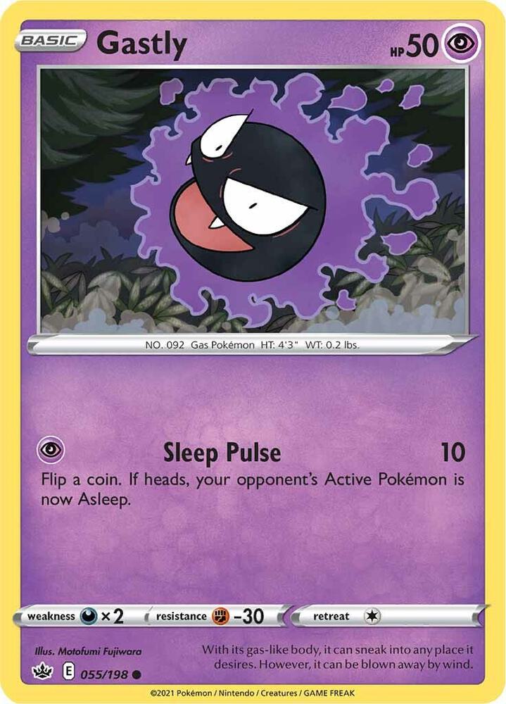 Gastly 055/198 Chilling Reign Pokémon card
