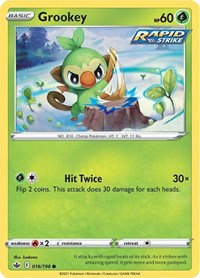 Grookey 016/198 Common – Chilling Reign Pokémon card