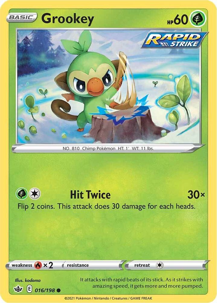 Grookey 016/198 Chilling Reign Pokémon card