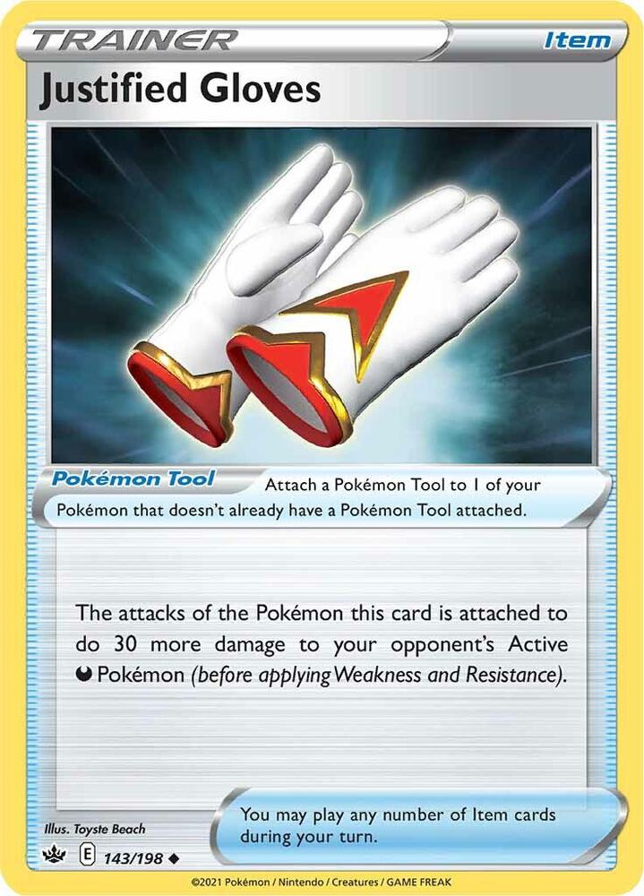 Justified Gloves 143/198 Chilling Reign Pokémon card