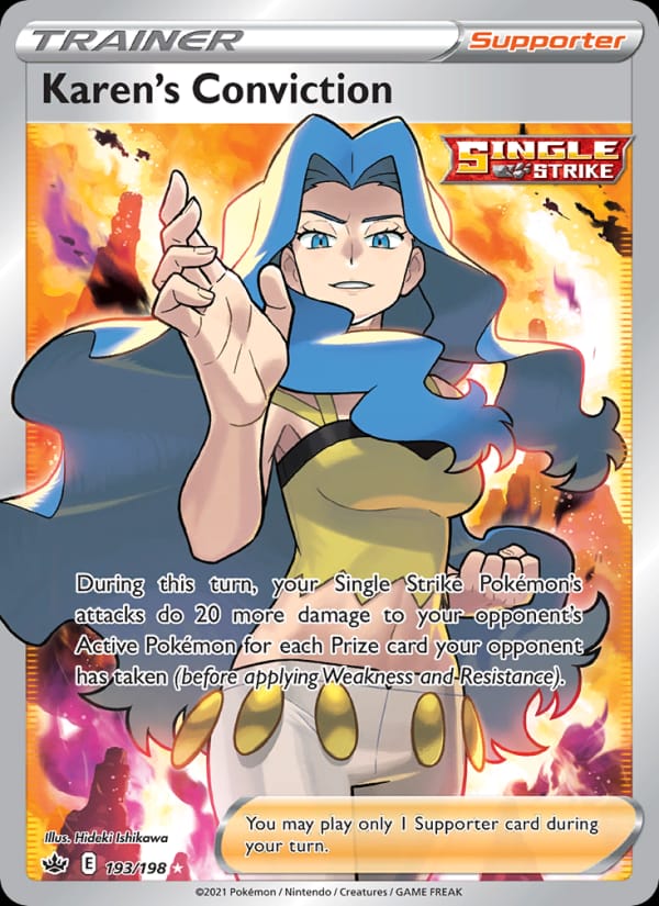 Karen's Conviction 193/198 Chilling Reign Pokémon card
