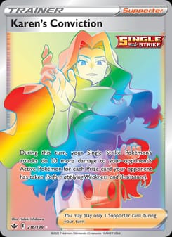 Karen's Conviction 216/198 Secret Rare – Chilling Reign Pokémon card