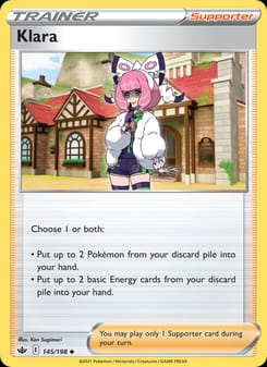 Klara 145/198 Uncommon – Chilling Reign Pokémon card