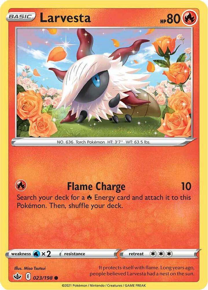 Larvesta 023/198 Chilling Reign Pokémon card