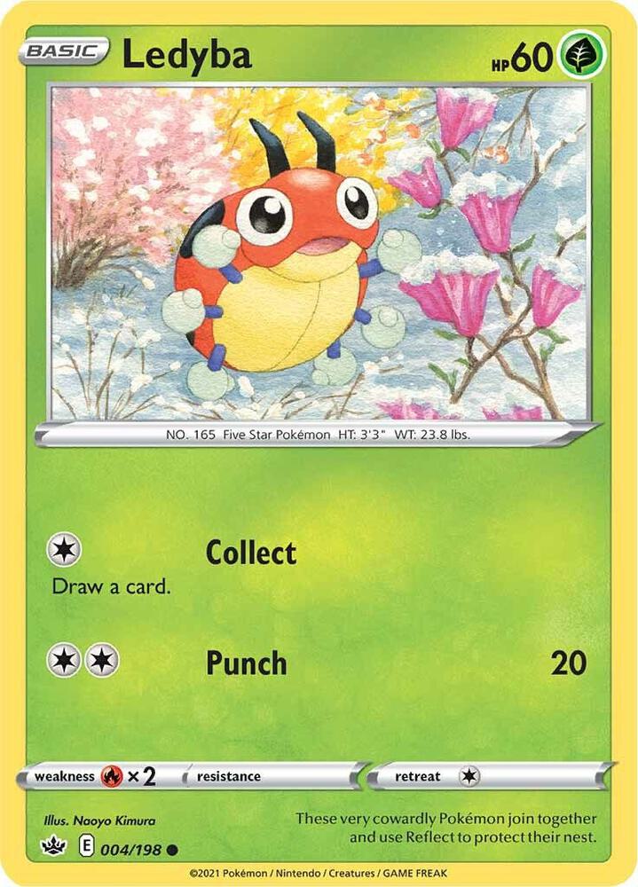 Ledyba 004/198 Chilling Reign Pokémon card