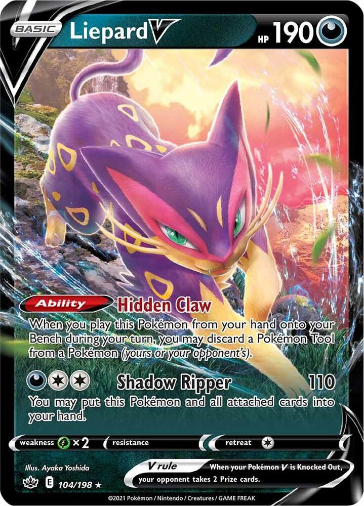 Liepard V 104/198 Chilling Reign Pokémon card