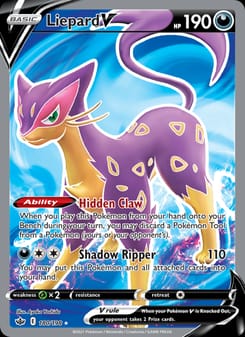 Liepard V 180/198 Ultra Rare – Chilling Reign Pokémon card