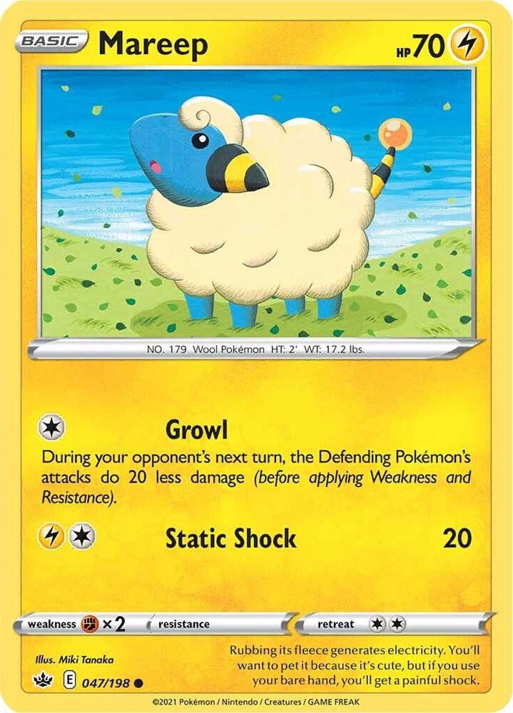 Mareep 047/198 Chilling Reign Pokémon card