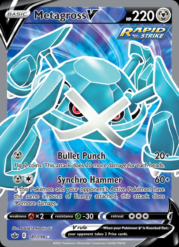 Metagross V 181/198 Chilling Reign Pokémon card