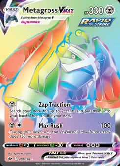 Metagross VMAX 208/198 Secret Rare – Chilling Reign Pokémon card
