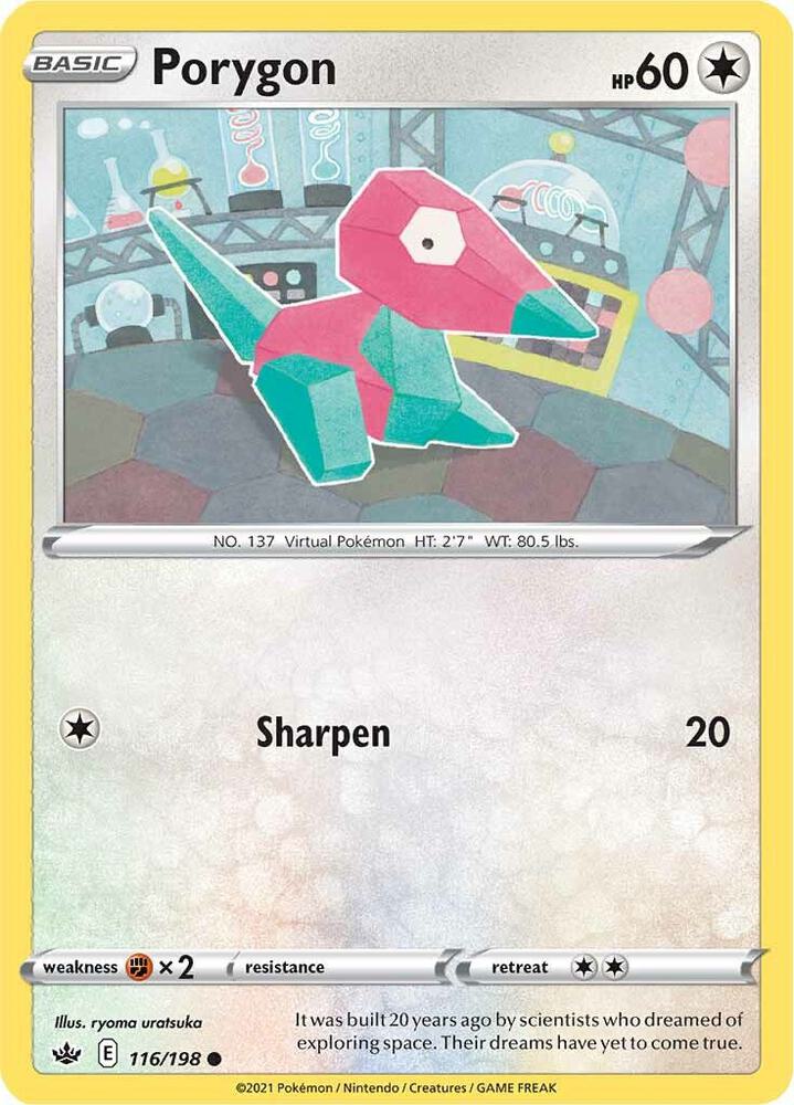 Porygon 116/198 Chilling Reign Pokémon card