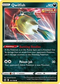 Qwilfish 101/198 Common – Chilling Reign Pokémon card
