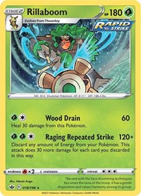 Rillaboom 018/198 Holo Rare – Chilling Reign Pokémon card