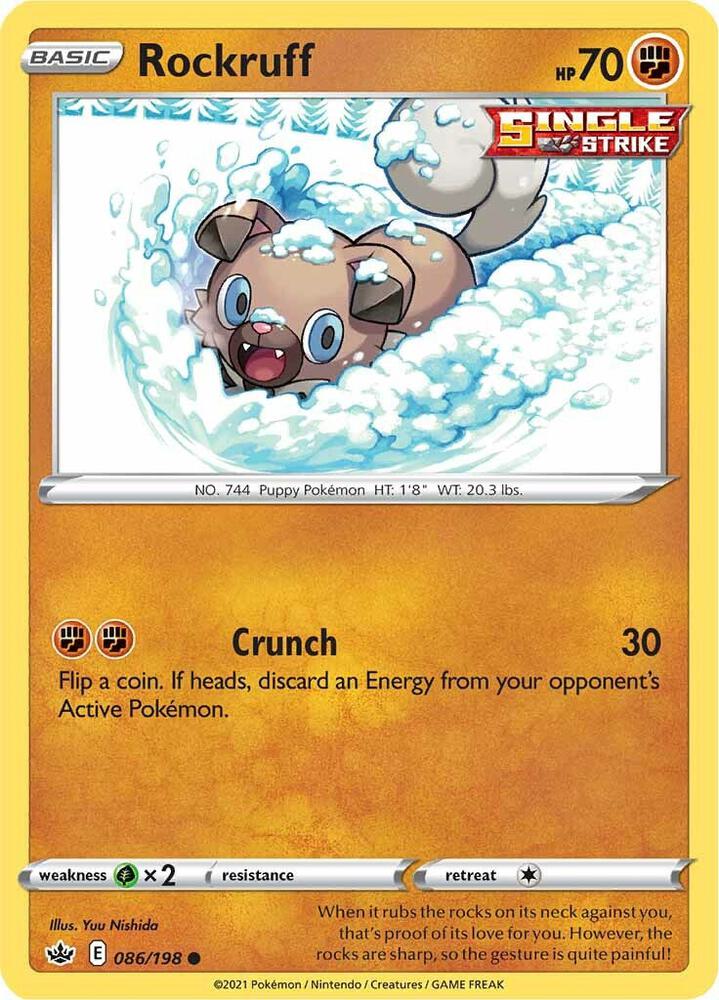 Rockruff 086/198 Chilling Reign Pokémon card
