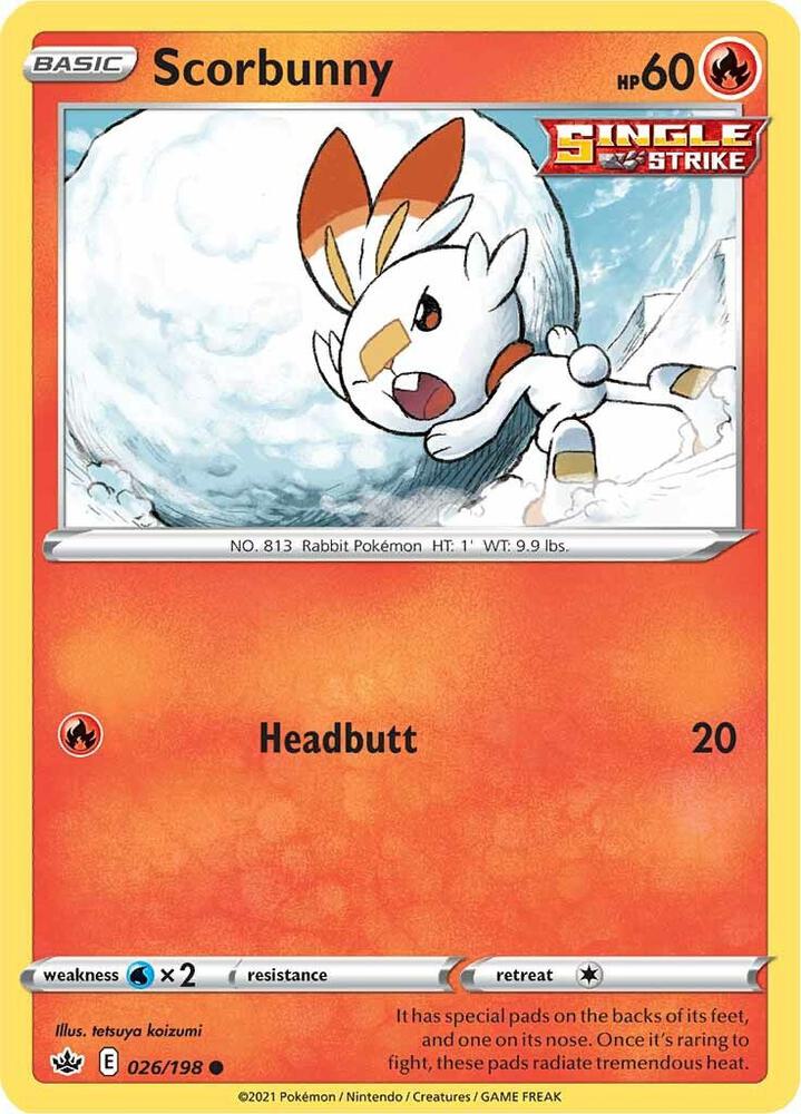 Scorbunny 026/198 Chilling Reign Pokémon card