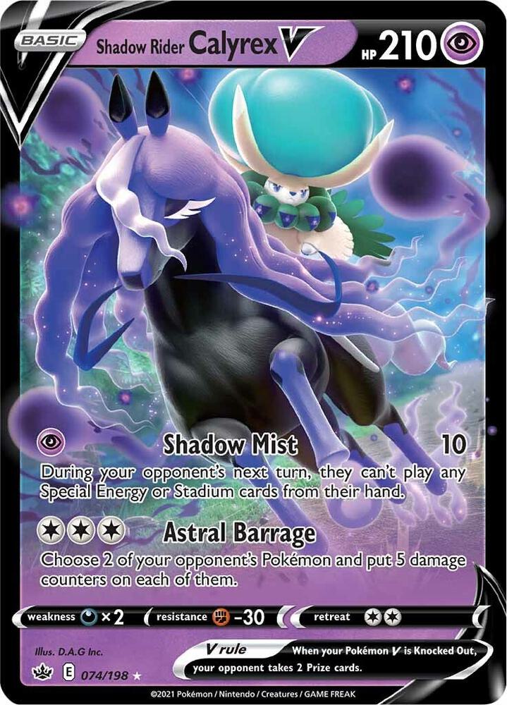 Shadow Rider Calyrex V 074/198 Chilling Reign Pokémon card
