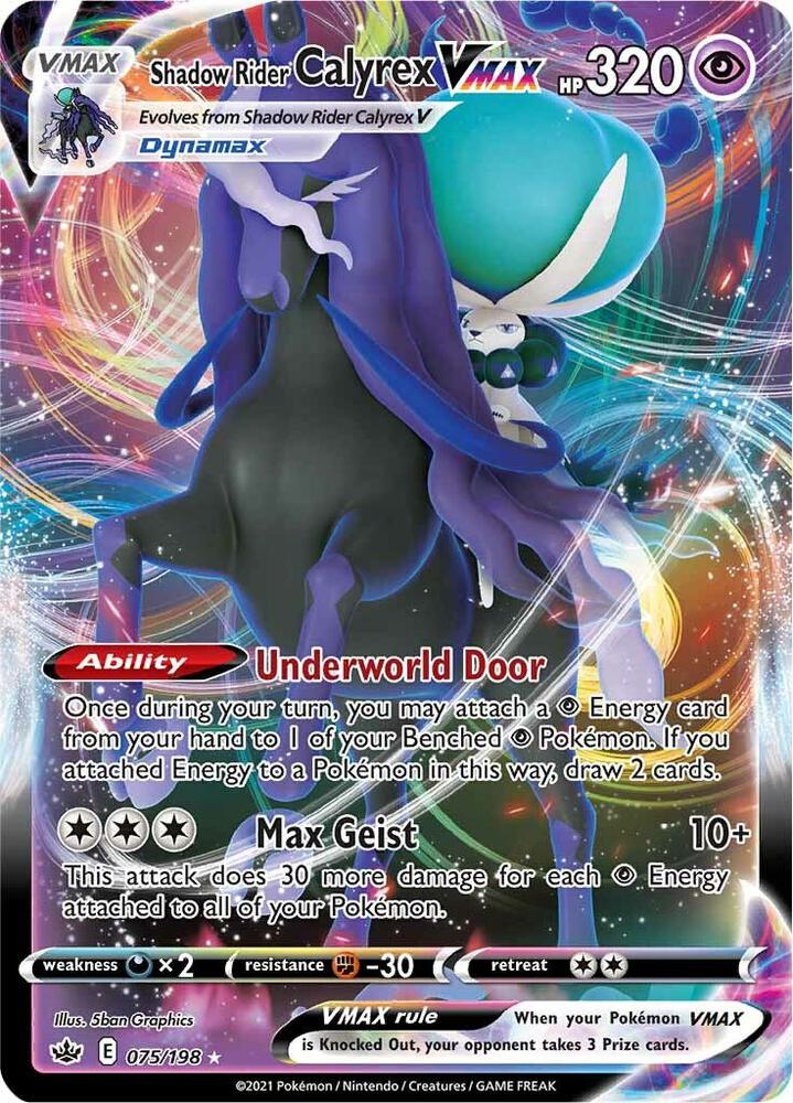 Shadow Rider Calyrex VMAX 075/198 Chilling Reign Pokémon card