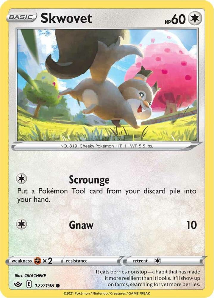 Skwovet 127/198 Chilling Reign Pokémon card