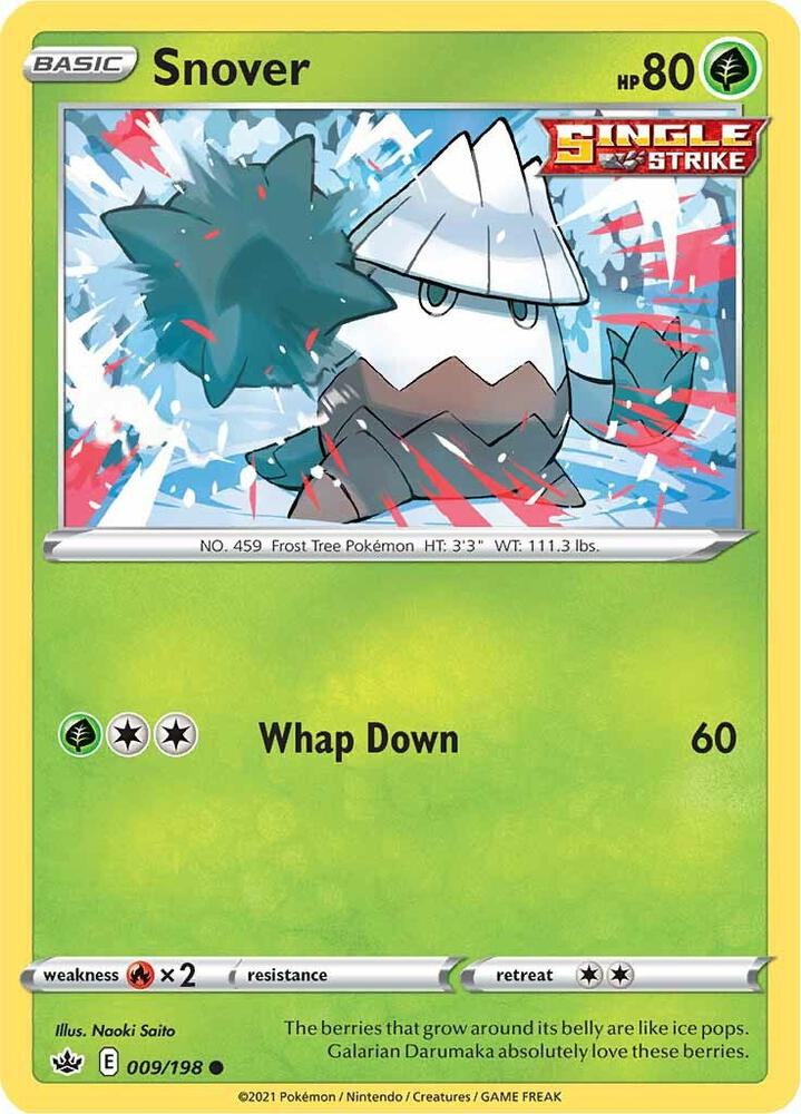 Snover 009/198 Chilling Reign Pokémon card
