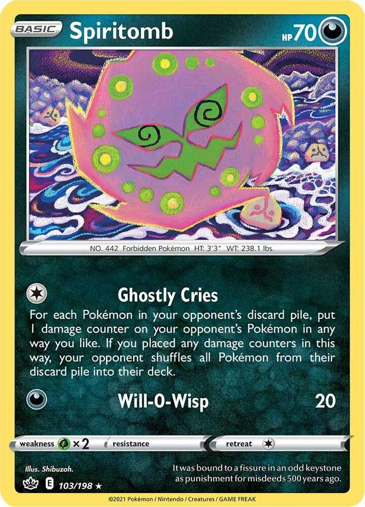 Spiritomb 103/198 Chilling Reign Pokémon card