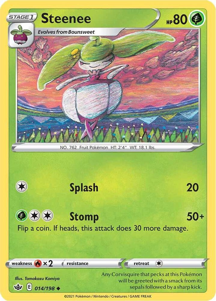 Steenee 014/198 Chilling Reign Pokémon card
