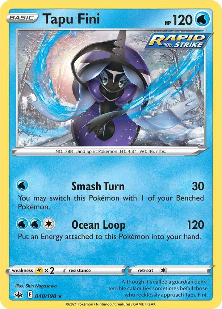 Tapu Fini 040/198 Chilling Reign Pokémon card