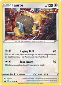 Tauros 115/198 Holo Rare – Chilling Reign Pokémon card