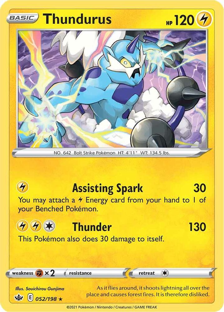 Thundurus 052/198 Chilling Reign Pokémon card