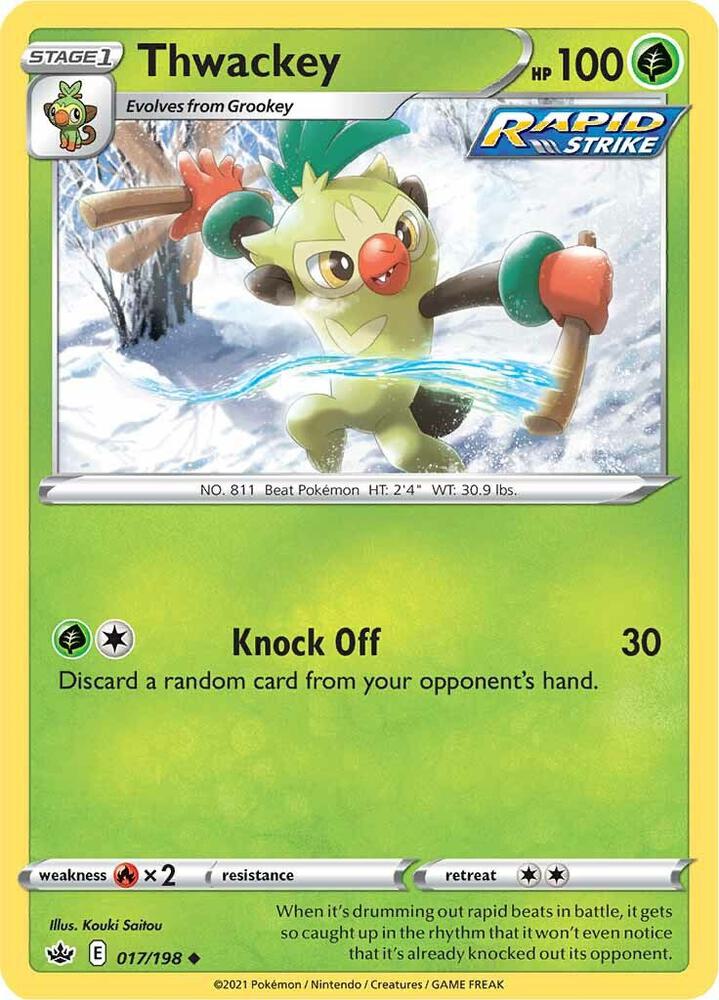 Thwackey 017/198 Chilling Reign Pokémon card