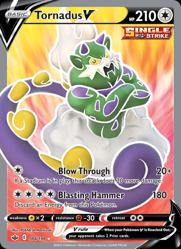 Tornadus V 184/198 Chilling Reign Pokémon card