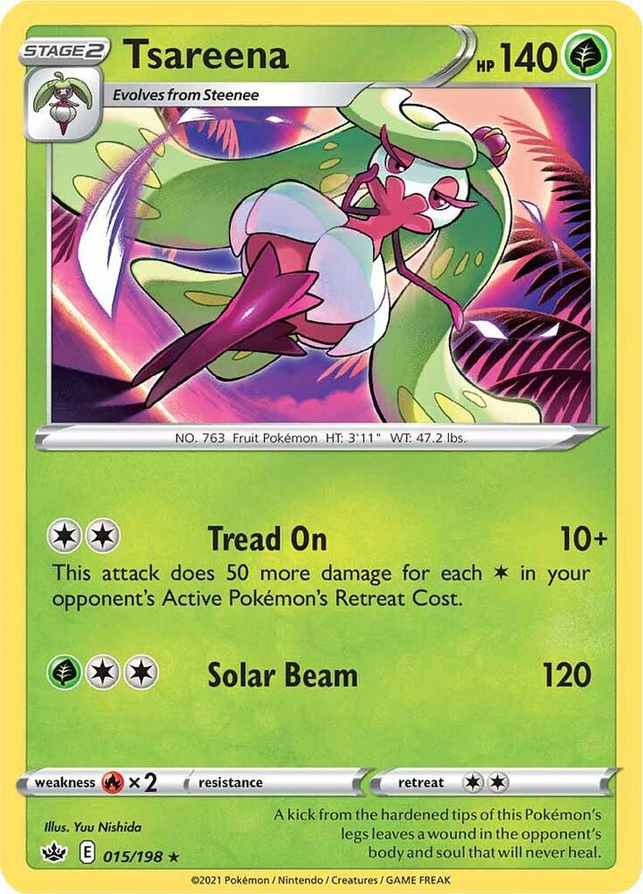 Tsareena 015/198 Chilling Reign Pokémon card