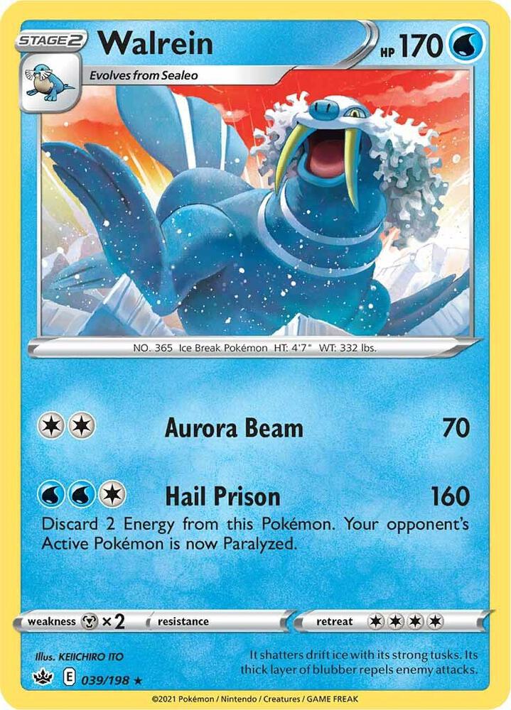 Walrein 039/198 Chilling Reign Pokémon card