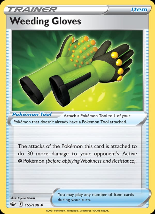 Weeding Gloves 155/198 Chilling Reign Pokémon card