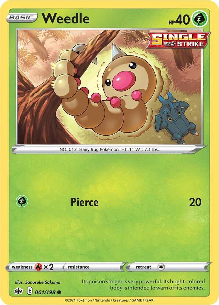 Weedle 001/198 Chilling Reign Pokémon card