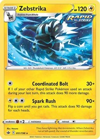 Zebstrika 051/198 Rare – Chilling Reign Pokémon card