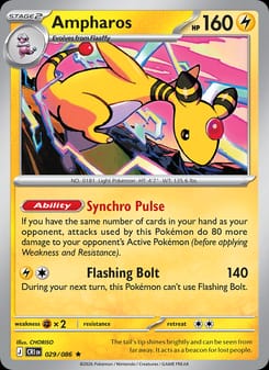 Ampharos 029/086 Rare – Chaos Rising Pokémon card