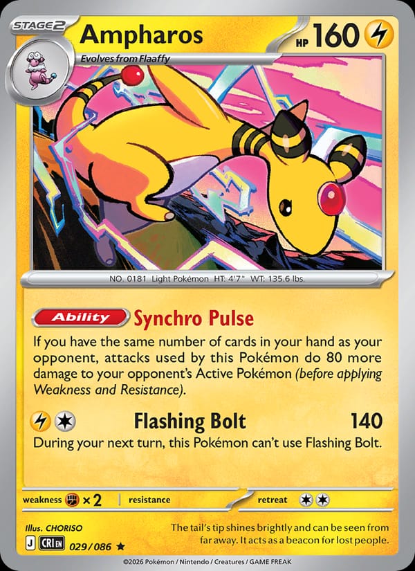 Ampharos 029/086 Chaos Rising Pokémon card