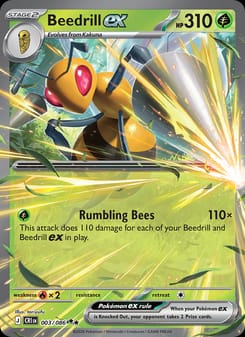 Beedrill ex 003/086 Double Rare – Chaos Rising Pokémon card