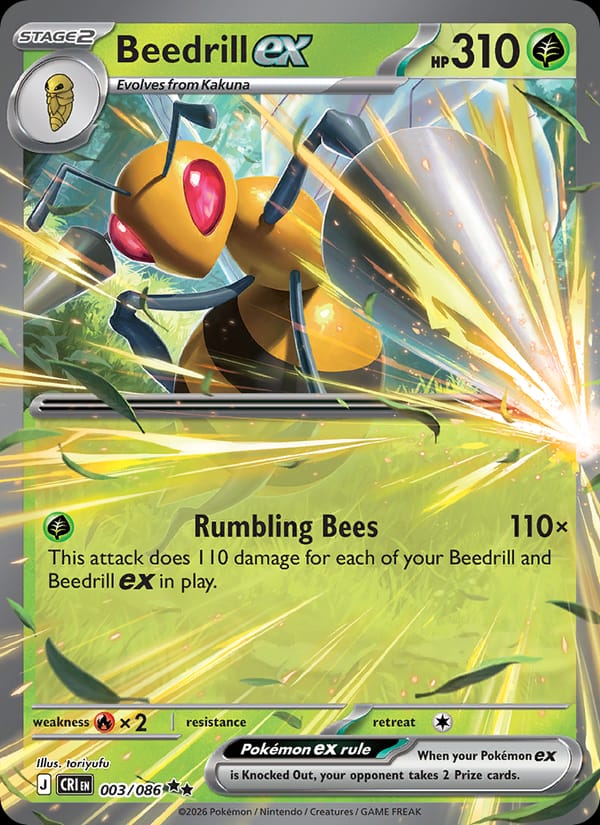 Beedrill ex 003/086 Chaos Rising Pokémon card