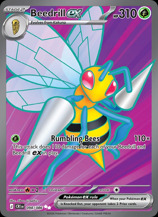 Beedrill ex 098/086 Chaos Rising Pokémon card