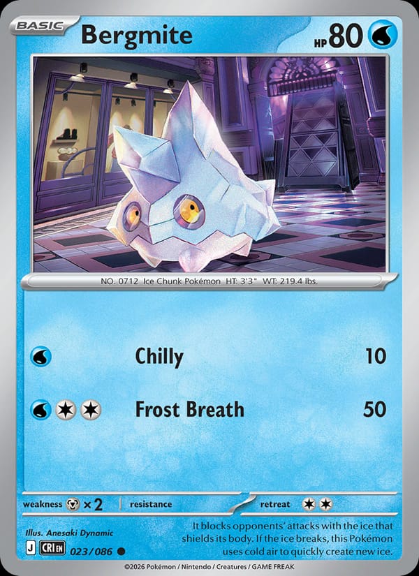 Bergmite 023/086 Chaos Rising Pokémon card