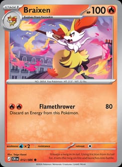 Braixen 012/086 Common – Chaos Rising Pokémon card